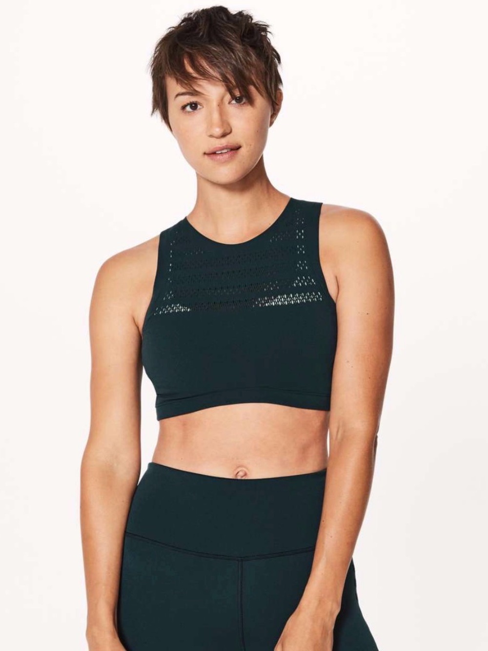 Lululemon Reveal Crop Top (stripes) - submarine color